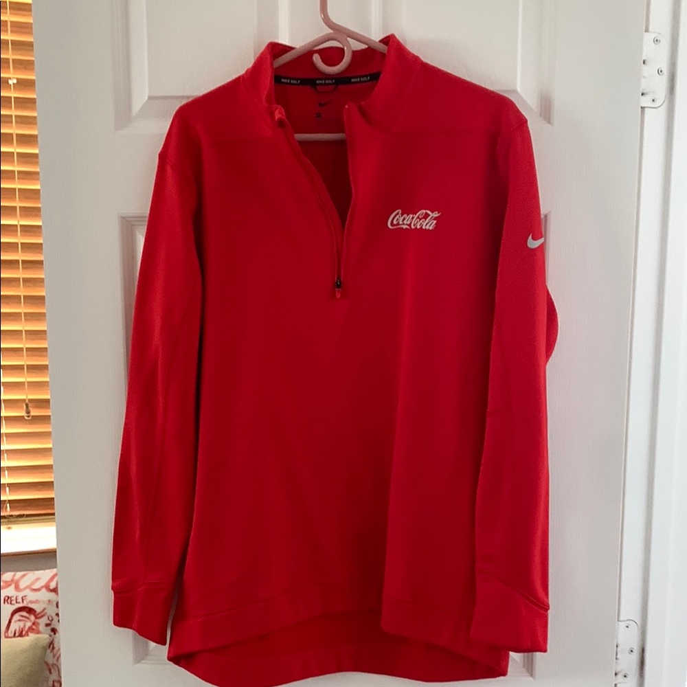 Nike Red Quarter-Zip Pullover with Coca-Cola monogram